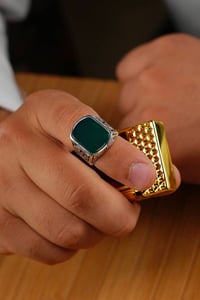  Lalezar Serisi Akik Taşlı Gümüş Yüzük
