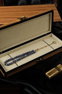 14 Ayar Altın Ayyıldız Tasarım Orjinal Lapis Lazuli  Tesbih