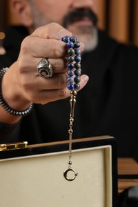 14 Ayar Altın Ayyıldız Tasarım Orjinal Lapis Lazuli  Tesbih