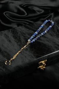 14 Ayar Altın Ayyıldız Tasarım Orjinal Lapis Lazuli  Tesbih