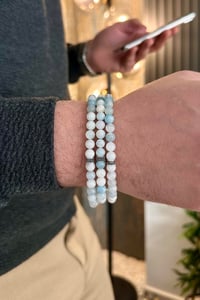 99'luk Aquamarine Bileklik Namaz Tesbihi (KOLYE-BİLEKLİK-TESBİH)