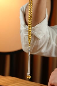 99`luk Damla Kehribar Özel Gümüş Tasarım Namaz Tesbihi (Amber), (مسبحة قطرة كهريبار)