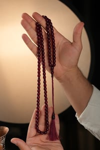 99'luk Sıkma Kehribar Eski Usül Namaz Tesbihi