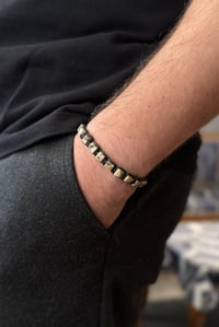 Antik Kaya Damla Kehribar Makroma Örme Bileklik