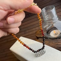 Bebek Diş Kolyesi Gerçek Damla Kehribar Gümüş İsimli