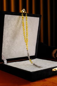 Bilek Boy Damla Kehribar Gümüş Tasarım Tesbih (Amber), (مسبحة قطرة كهريبار)