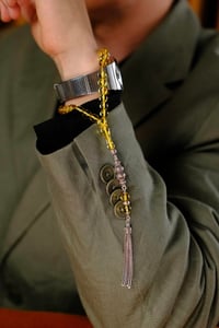 Bilek Boy Damla Kehribar Gümüş Tasarım Tesbih (Amber), (مسبحة قطرة كهريبار)