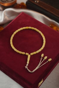 Bilek Boy Damla Kehribar Gümüş Tasarım Kapsül Model Tesbih (Amber), (مسبحة قطرة كهريبار)