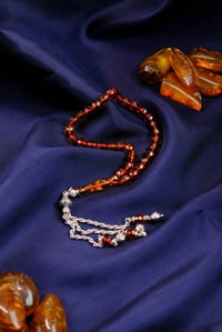 Bilek Boy Faseta Model Damla Kehribar Gümüş Tasarım Tesbih (Amber), (مسبحة قطرة كهريبار)