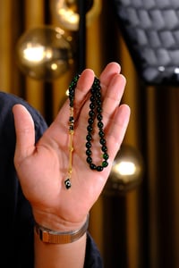 Bilek Boy Gümüş Ayyıldız Tasarım Ateş-i Sıkma Kehribar Tesbih