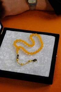 Bilek Boy Gümüş Ayyıldız Tasarım Ateş-i Sıkma Kehribar Tesbih