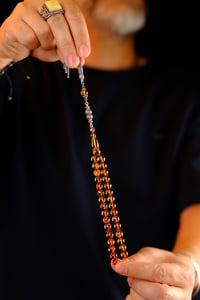Bilek Boy Litvanya Damla Kehribar Gümüş Tasarım Tesbih (Amber), (مسبحة قطرة كهريبار)
