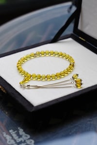 Bilek Boy Orjinal Damla Kehribar Gümüş Tasarım Tesbih (Amber), (مسبحة قطرة كهريبار)