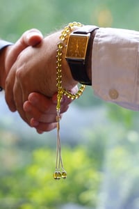 Bilek Boy Orjinal Damla Kehribar Gümüş Tasarım Tesbih (Amber), (مسبحة قطرة كهريبار)