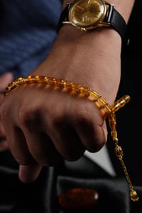 Bilek Boy Orjinal Damla Kehribar Kapsül Model Gümüş Gold Tasarım Tesbih 