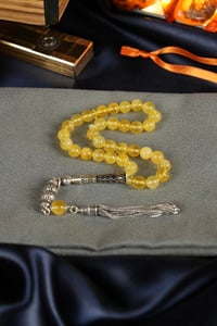 Bilek Boy Özel Nakkaş Tasarım İmame Orjinal Damla Kehribar Tesbih  (Amber), (مسبحة قطرة كهريبار)