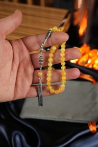 Bilek Boy Özel Nakkaş Tasarım İmame Orjinal Damla Kehribar Tesbih  (Amber), (مسبحة قطرة كهريبار)