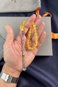 Bilek Boy Özel Nakkaş Tasarım İmame Orjinal Damla Kehribar Tesbih  (Amber), (مسبحة قطرة كهريبار)