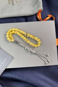 Bilek Boy Özel Nakkaş Tasarım İmame Orjinal Damla Kehribar Tesbih  (Amber), (مسبحة قطرة كهريبار)