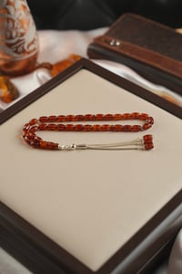 Bilek Boy Rus Damla Kehribarı Gümüş Tasarım Tesbih (Amber), (مسبحة قطرة كهريبار)