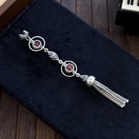 Çakra Serisi Kırmızı Gümüş Püskül