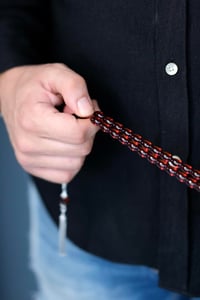 Çubuk Ateş Kehribar El İşçiliği Gümüş Tasarım Tesbih