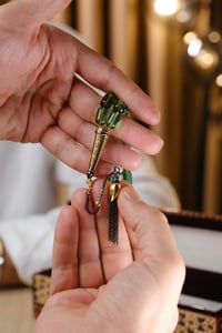 Diamond Gümüş Serisi Yeşil Ateşi Sıkma Kehribar Tesbih
