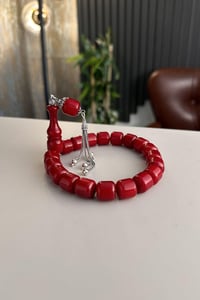 Efe Maskot Gümüş Püskül Bilek Boy Sıkma Tesbih