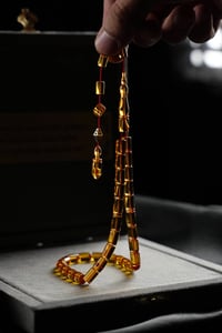 Eski Alman Zar Ateş Kehribar Tesbih (Antique Faturan Amber)