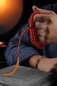 Eski Usül Basık Model 99'luk Sıkma Kehribar Namaz Tesbihi