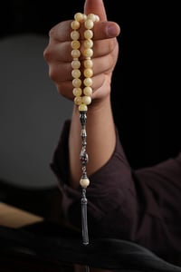 Fakir Usta Eseri Nakkaş İmame Gümüş Tasarım Rus Damla Kehribar Tesbih
