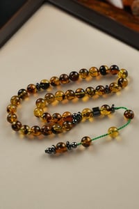 Fosilli Bilek Boy Litvanya Damla Kehribar Tesbih (Amber), (مسبحة قطرة كهريبار)