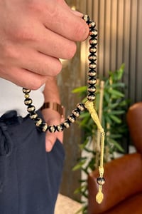 Gold Kaplama Oltu Taşı Tesbih 37