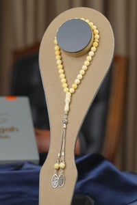 Gümüş İsimli Kişiye özel Tasarım Damla Kehribar (Amber), (مسبحة قطرة كهريبار)