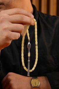 Gümüş Tasarım Kapsül Model Orjinal Damla Kehribar Tesbih (Amber),(رمز الحصان)