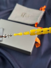 Harmony Serisi Gümüş Tasarım Sarı Ateş-i Sıkma Kehribar Tesbih