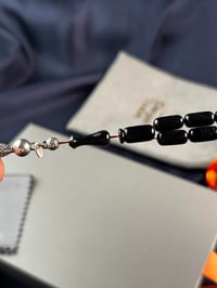 Harmony Serisi Gümüş Tasarım Siyah Ateş-i Sıkma Kehribar Tesbih