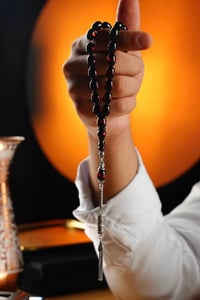 Hediye Tesbih Gümüş İsimli Kırmızı Kehribar 