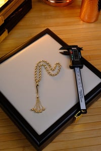 Kalem İşçilik Premium Tasarım 14 Ayar Altın Tesbih (5,5 x 8,5 mm)