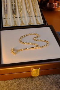 Kalem İşçilik Premium Tasarım 14 Ayar Altın Tesbih (4,5 x 7,5 mm)