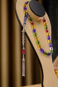 Kalem Oyma İşçilik Kapsül Kesim Multi Color Sıkma Kehribar Tesbih