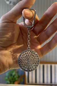 Kalkan Motif Gümüş Telkari Anahtarlık