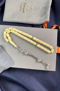 Kapsül Model Gümüş Örgü Tasarım Damla Kehribar Tesbih (Amber), (مسبحة قطرة كهريبار)