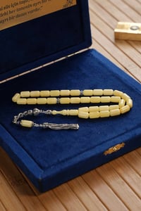 Kapsül Model Gümüş Tasarım Damla Kehribar Tesbih (Amber), (مسبحة قطرة كهريبار)