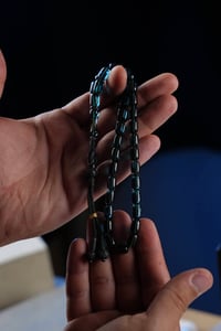 Kapsül Model Gümüş Tasarım Mavi Ateş-i Sıkma Kehribar Tesbih