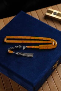 Kesme Model Gümüş Tasarım Ateş-i Sıkma Kehribar Tesbih