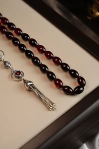Kırmızı Hareli Ateş-i Sıkma Kehribar Gümüş Tasarım