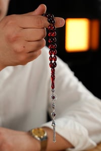 Kırmızı Hareli Ateş-i Sıkma Kehribar Gümüş Tasarım