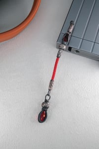 Kırmızı Taşlı Gümüş Kazaziye Kamçı