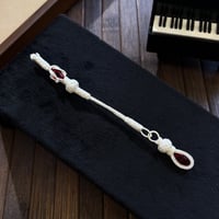 Kırmızı Taşlı Gümüş Kazaziye Kamçı